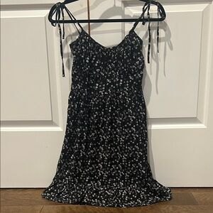 Mango Black and White Floral Mini Dress